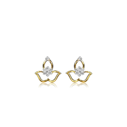 Lotus Design Gold Necklace with Aesthetic Diamond - Fine One Jewels