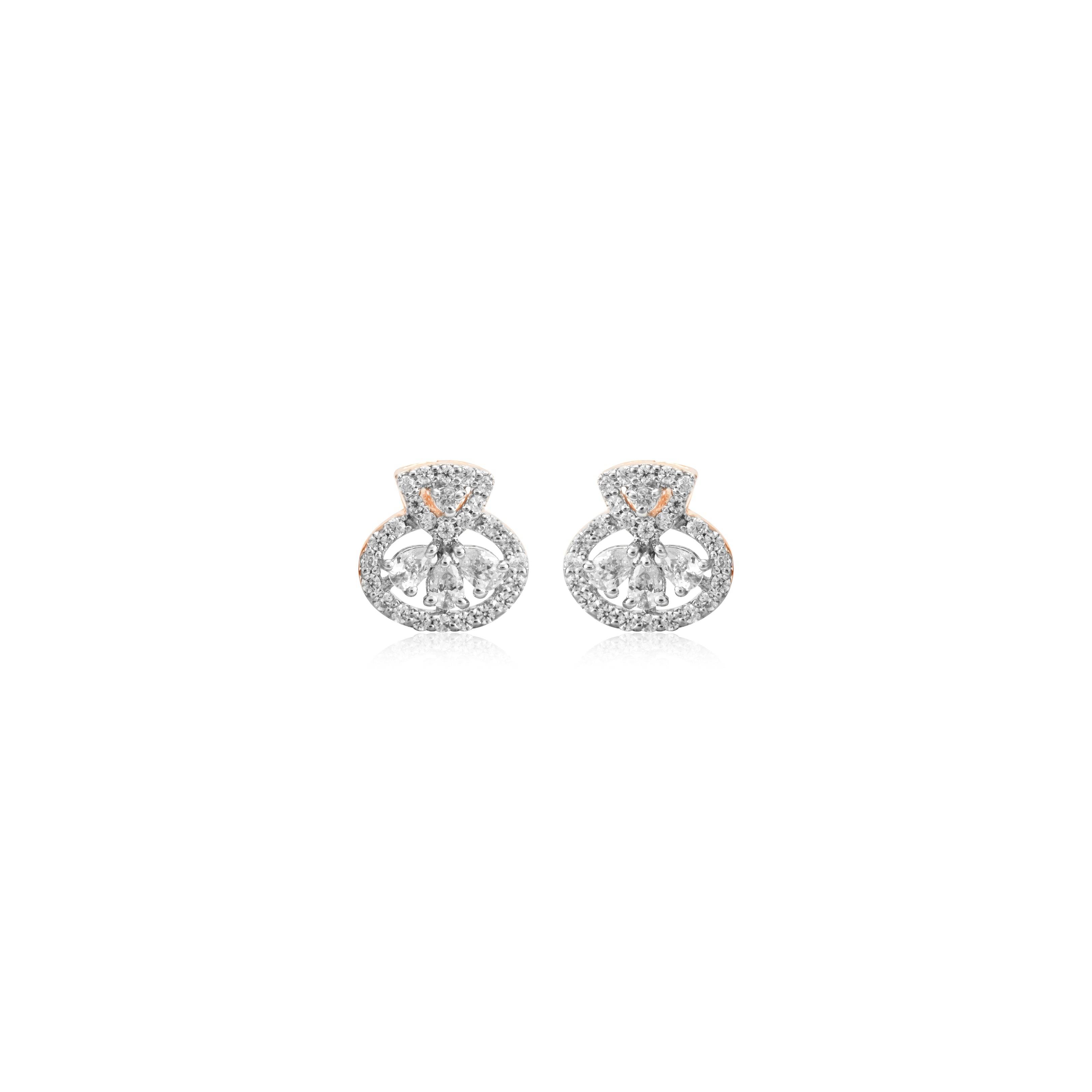Circle Sparkle Diamond Stud Earrings - Fine One Jewels
