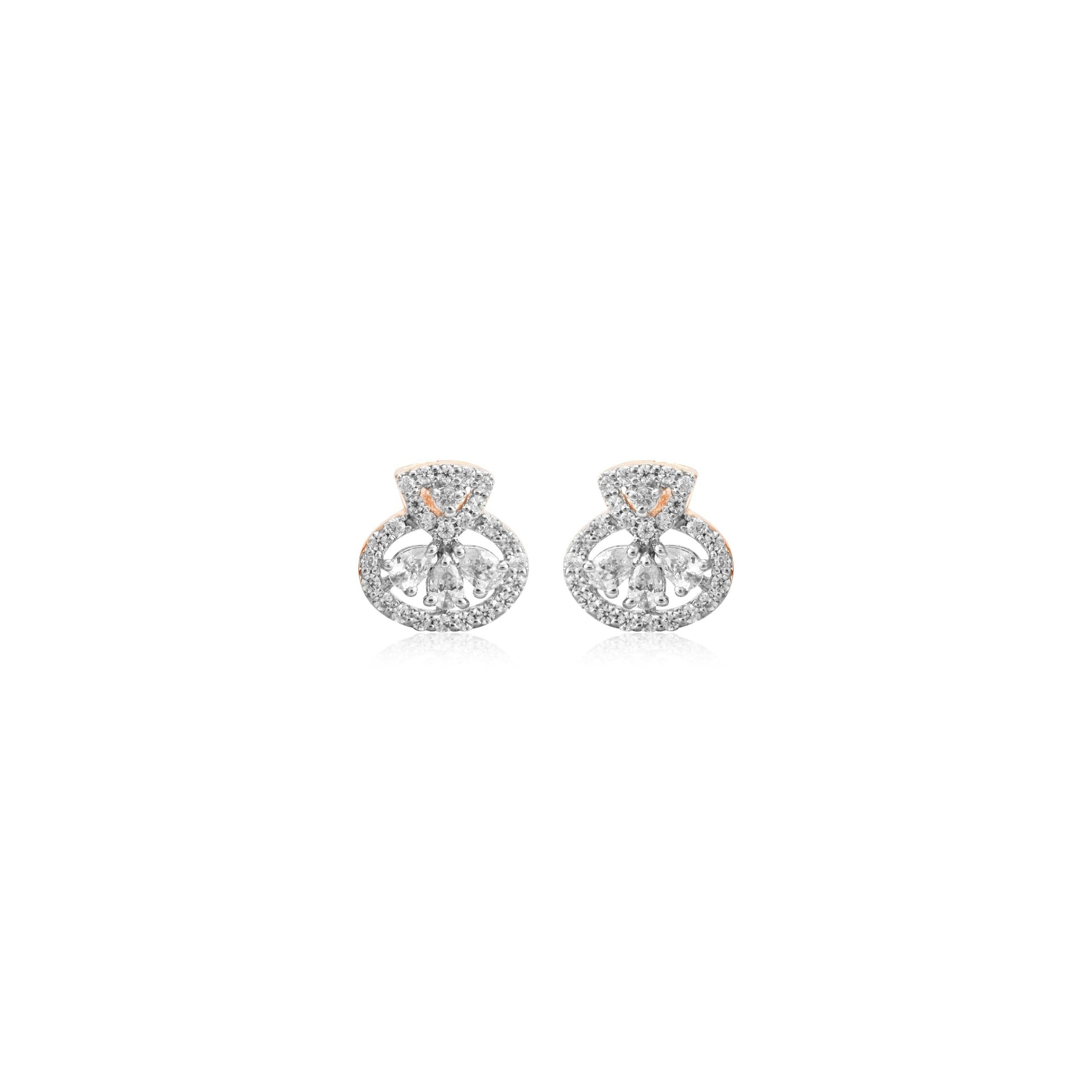 Circle Sparkle Diamond Stud Earrings - Fine One Jewels