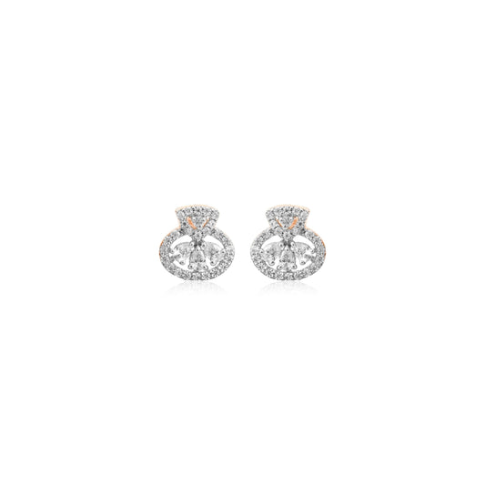 Circle Sparkle Diamond Stud Earrings - Fine One Jewels