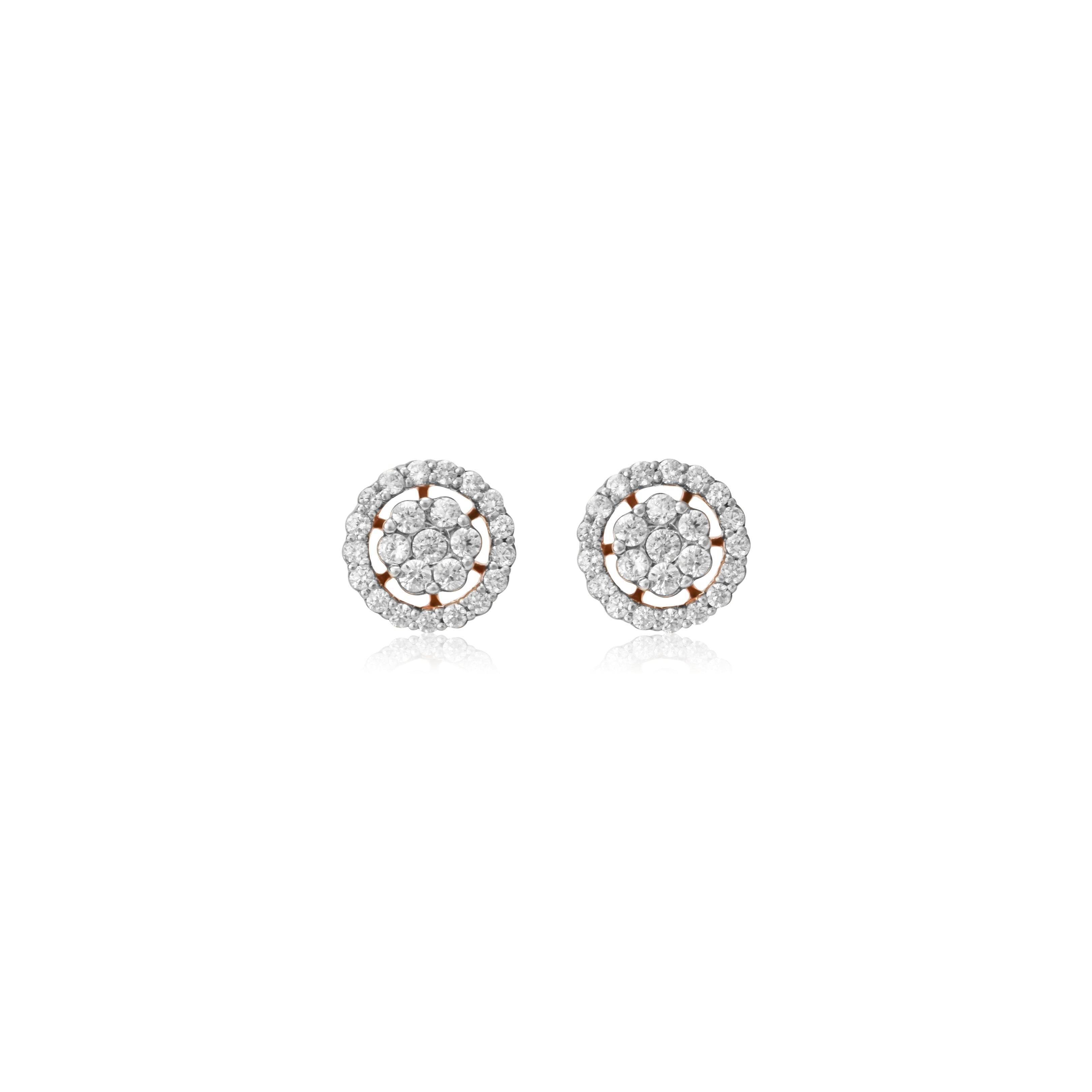 Radiant Rose Gold Diamond Stud Earrings - Fine One Jewels
