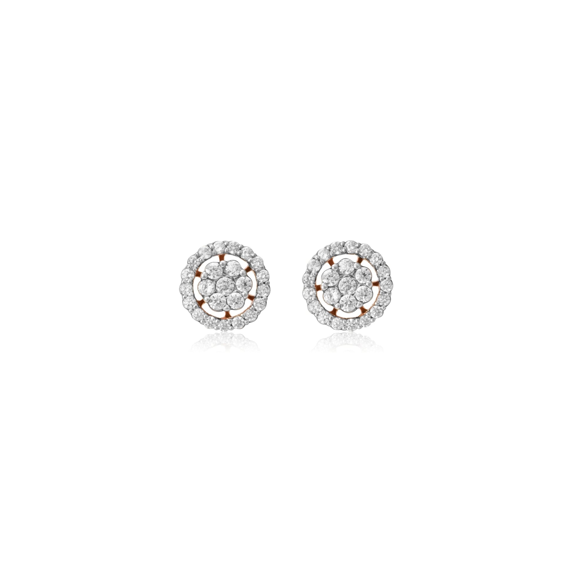 Radiant Rose Gold Diamond Stud Earrings - Fine One Jewels
