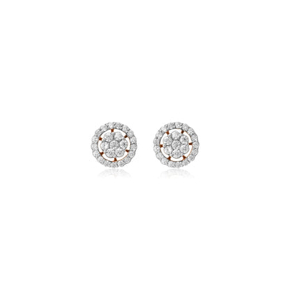 Radiant Rose Gold Diamond Stud Earrings - Fine One Jewels