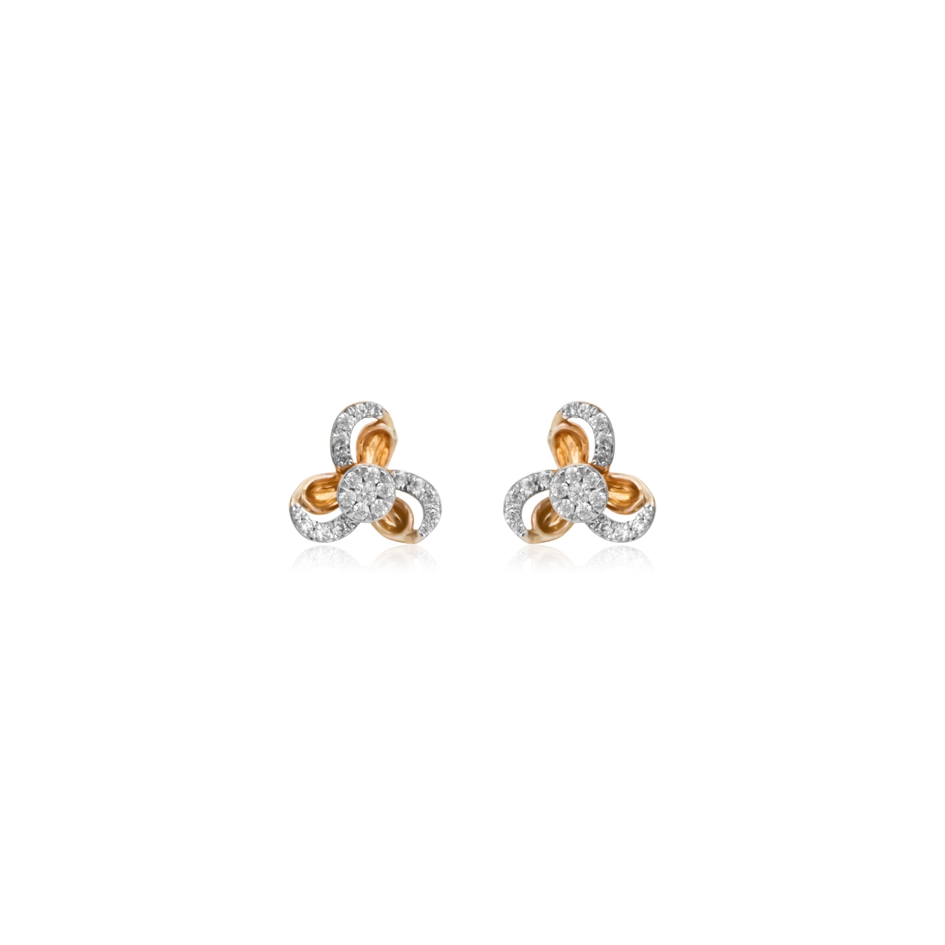 Petal Twist Diamond Stud Earrings - Fine One Jewels