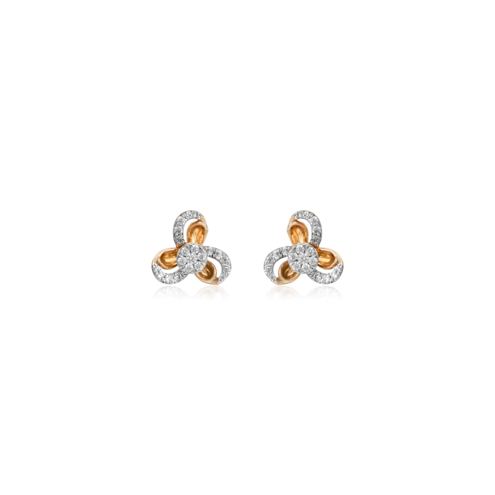 Petal Twist Diamond Stud Earrings - Fine One Jewels