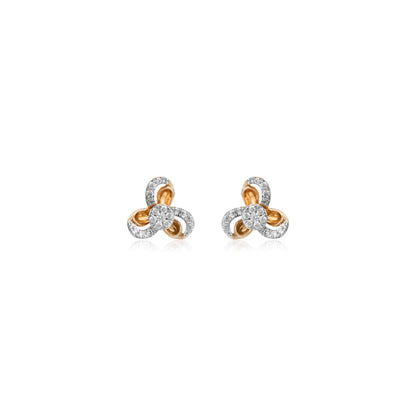 Petal Twist Diamond Stud Earrings - Fine One Jewels