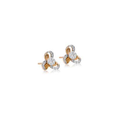 Petal Twist Diamond Stud Earrings - Fine One Jewels
