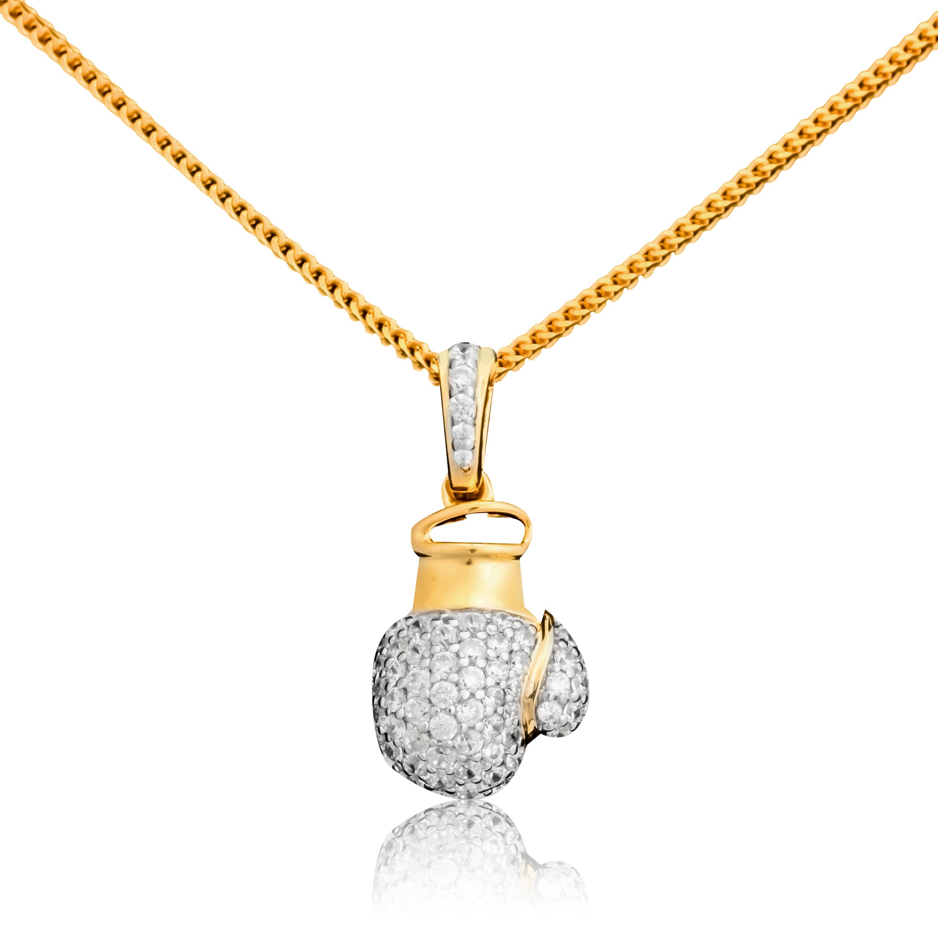 Gold Boxing Glove Pendant Necklace - Fine One Jewels