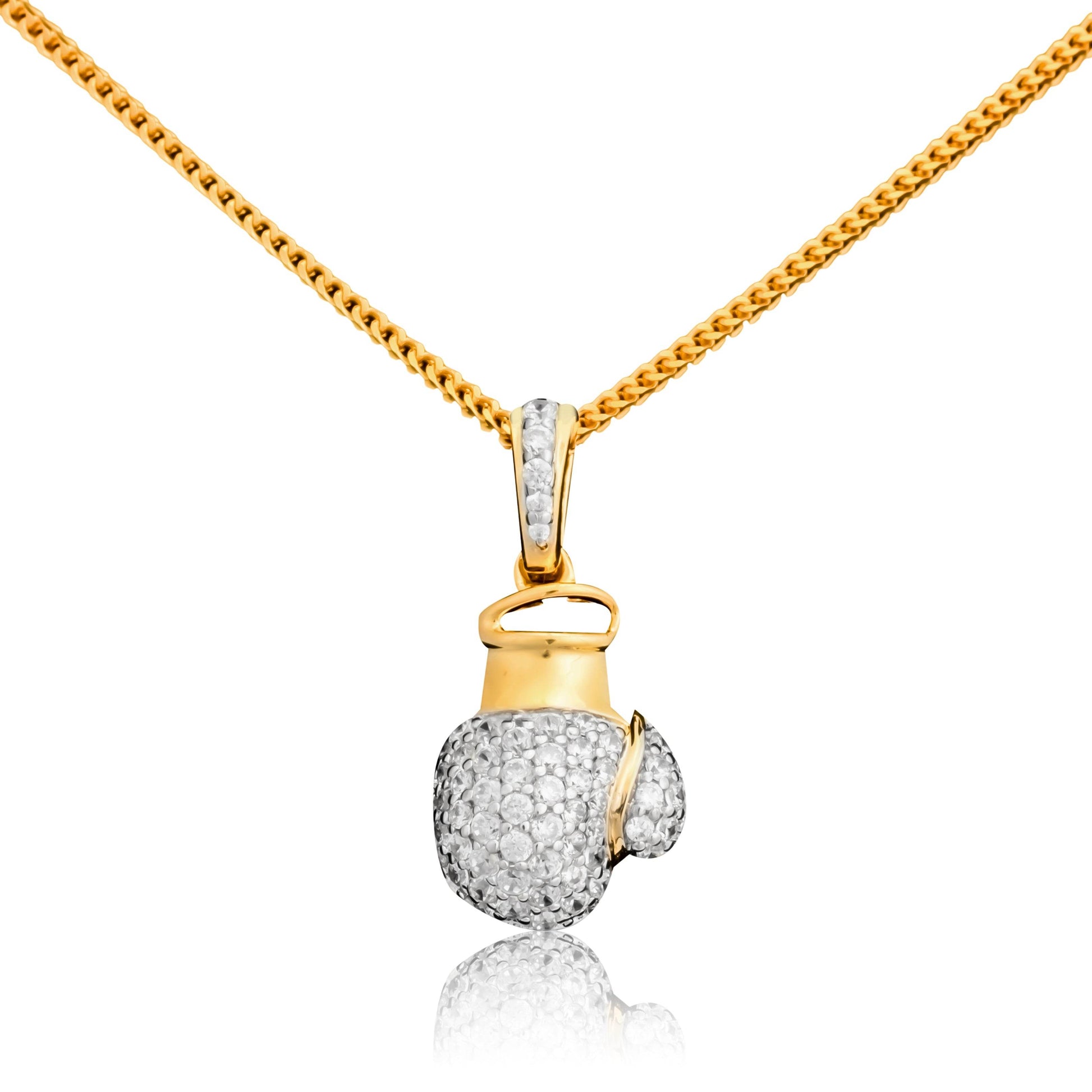 Gold Boxing Glove Pendant Necklace - Fine One Jewels