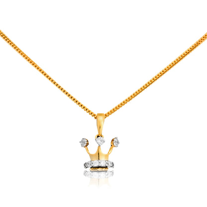 Gold Crown Pendant Necklace - Fine One Jewels