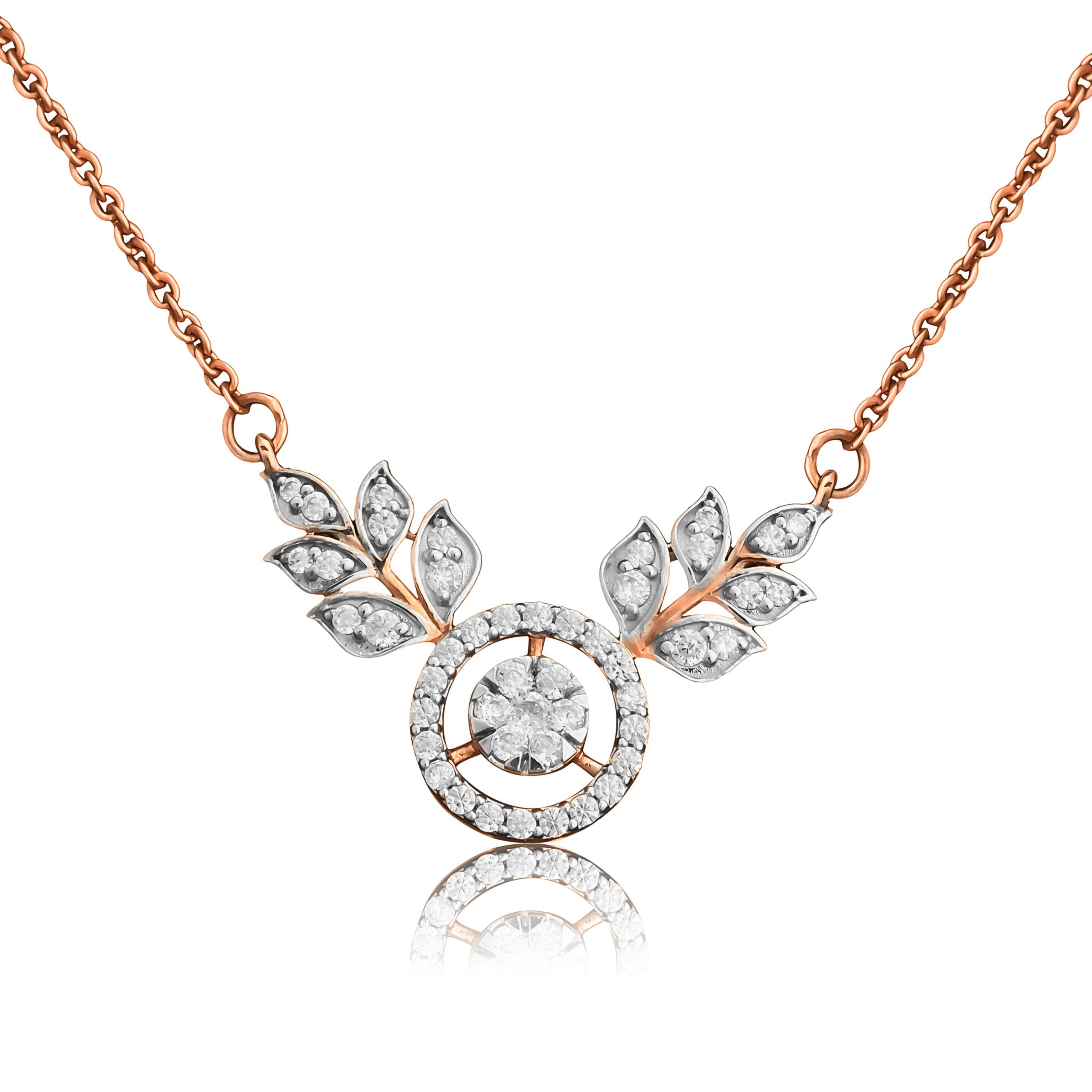 Floral Grace Rose Gold Pendant Necklace for Women - Fine One Jewels