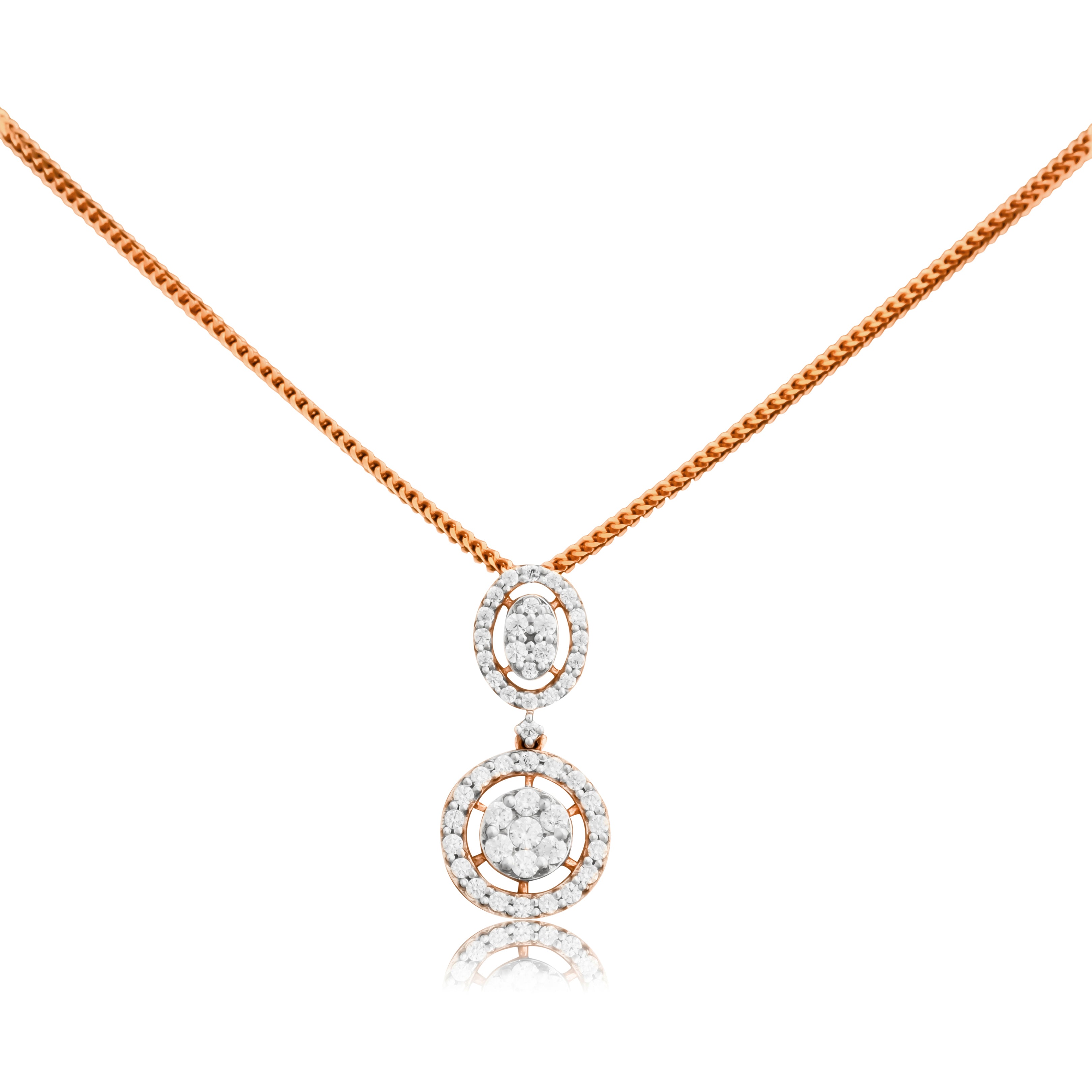 Celeste Halo Rose Gold Jewelry Set for Women