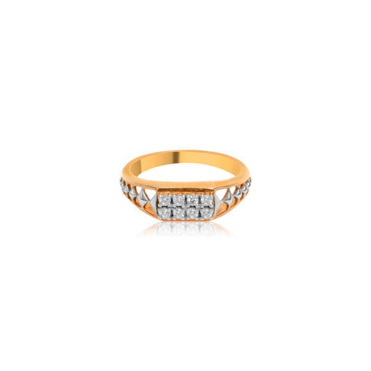 Classic Dual-Tone Diamond Ring for Men