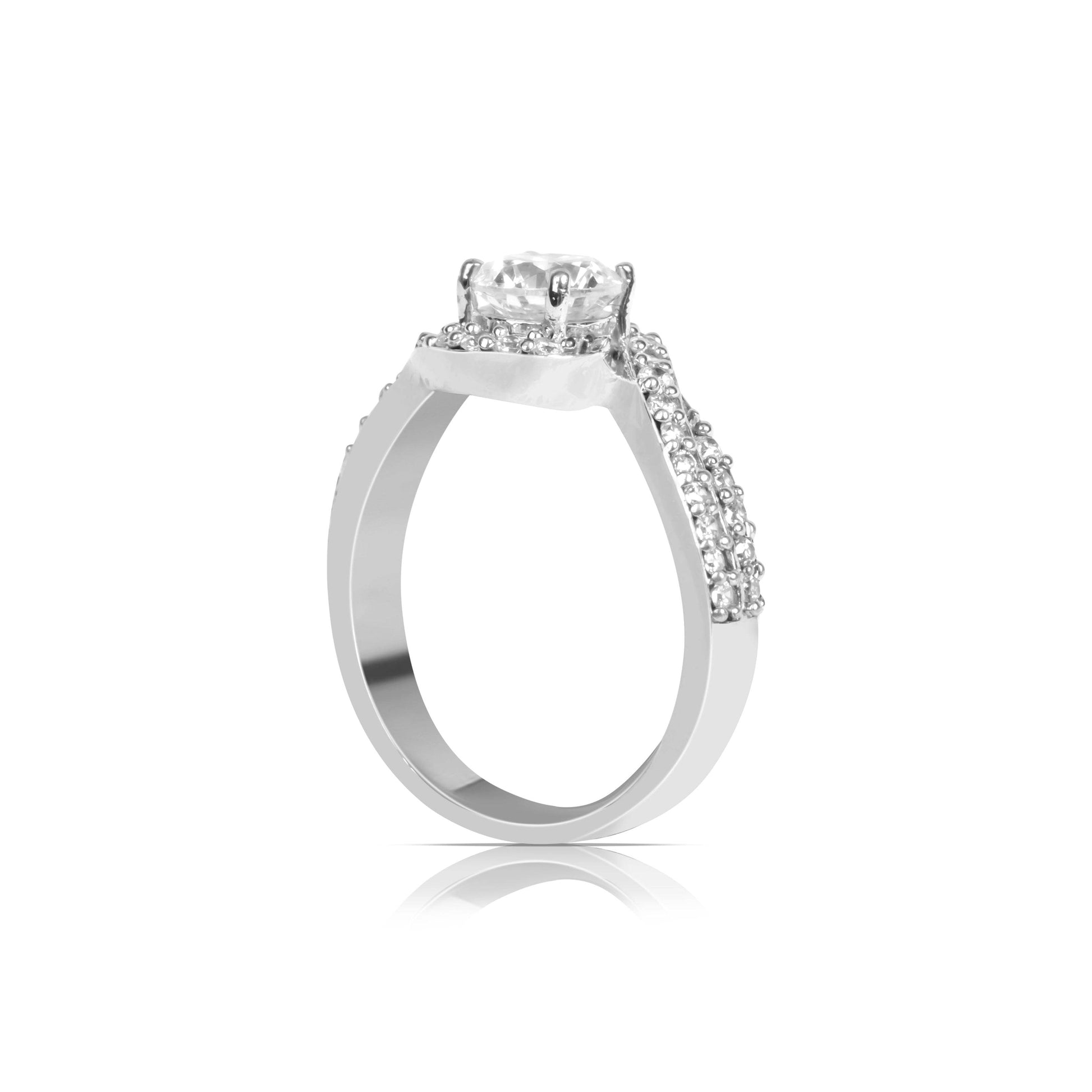 Round Cut Diamond Ring with Twisted Band - Fine One Jewels