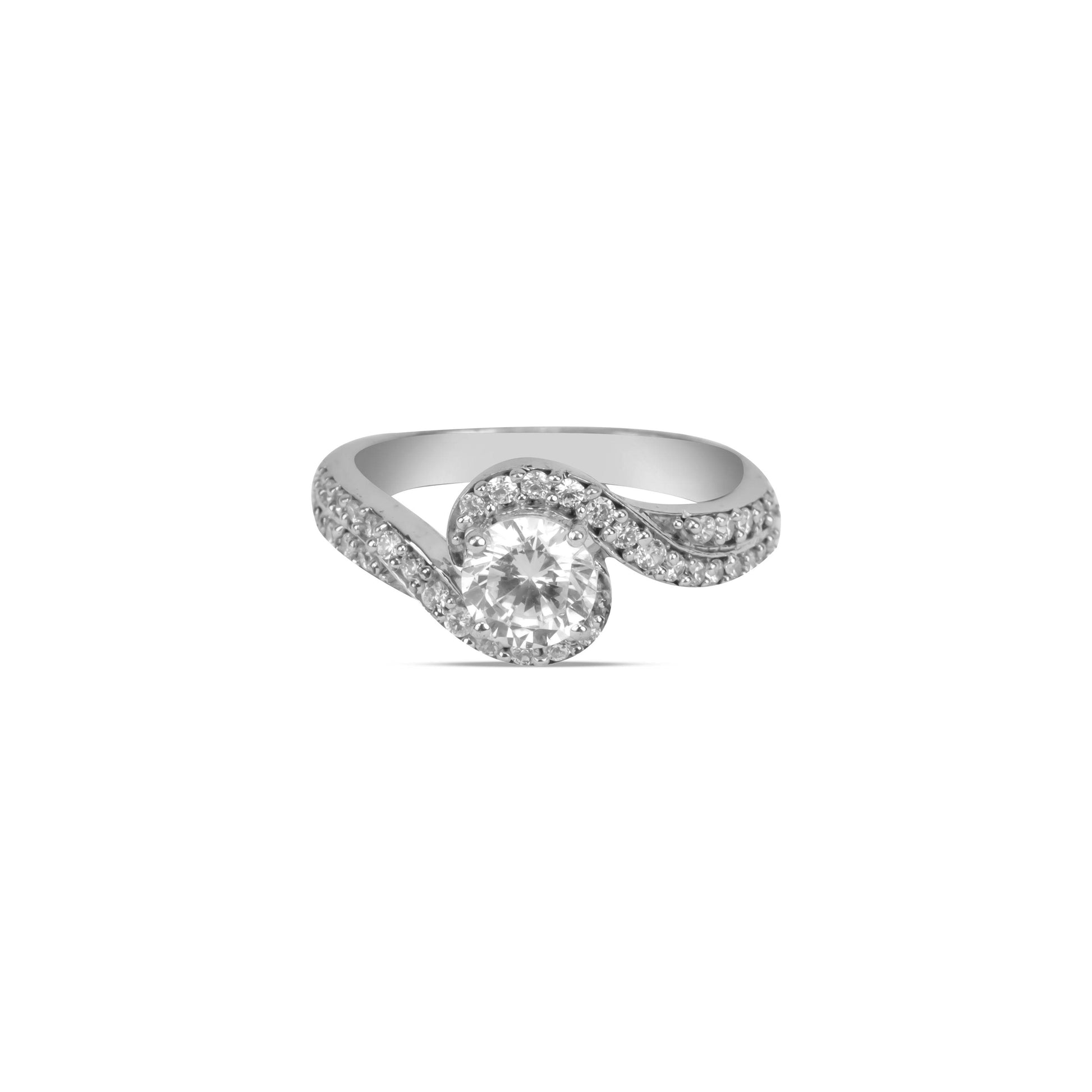 Round Cut Diamond Ring with Twisted Band - Fine One Jewels