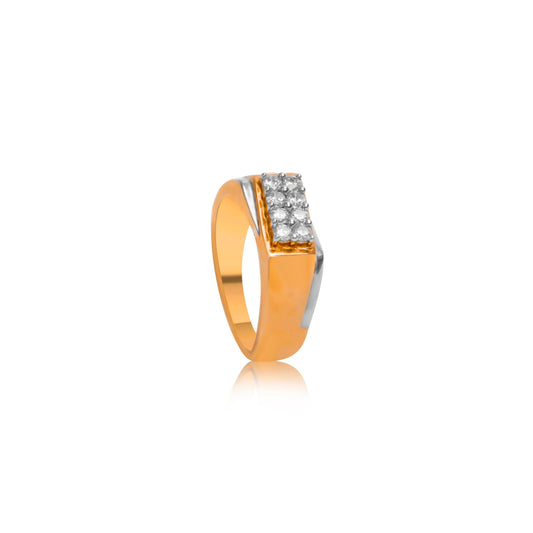 Sleek Dual Tone Diamond Ring for Men - Fine One Jewels