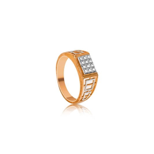 Imperial Grid Men’s Gold Diamond Ring