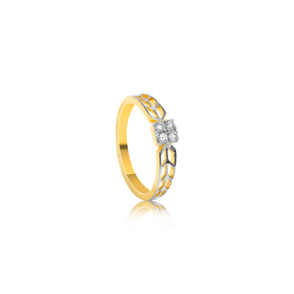 Elegant Leaf Design Gold Ring - Fine One Jewels