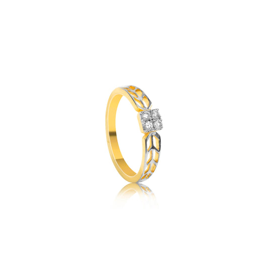 Elegant Leaf Design Gold Ring - Fine One Jewels