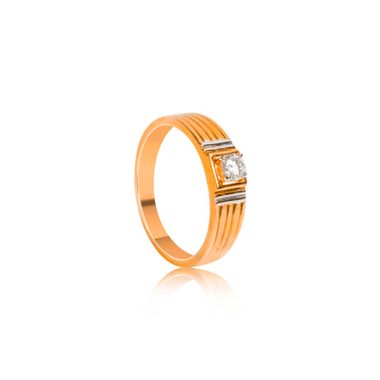 Classic Gold Band Diamond Ring