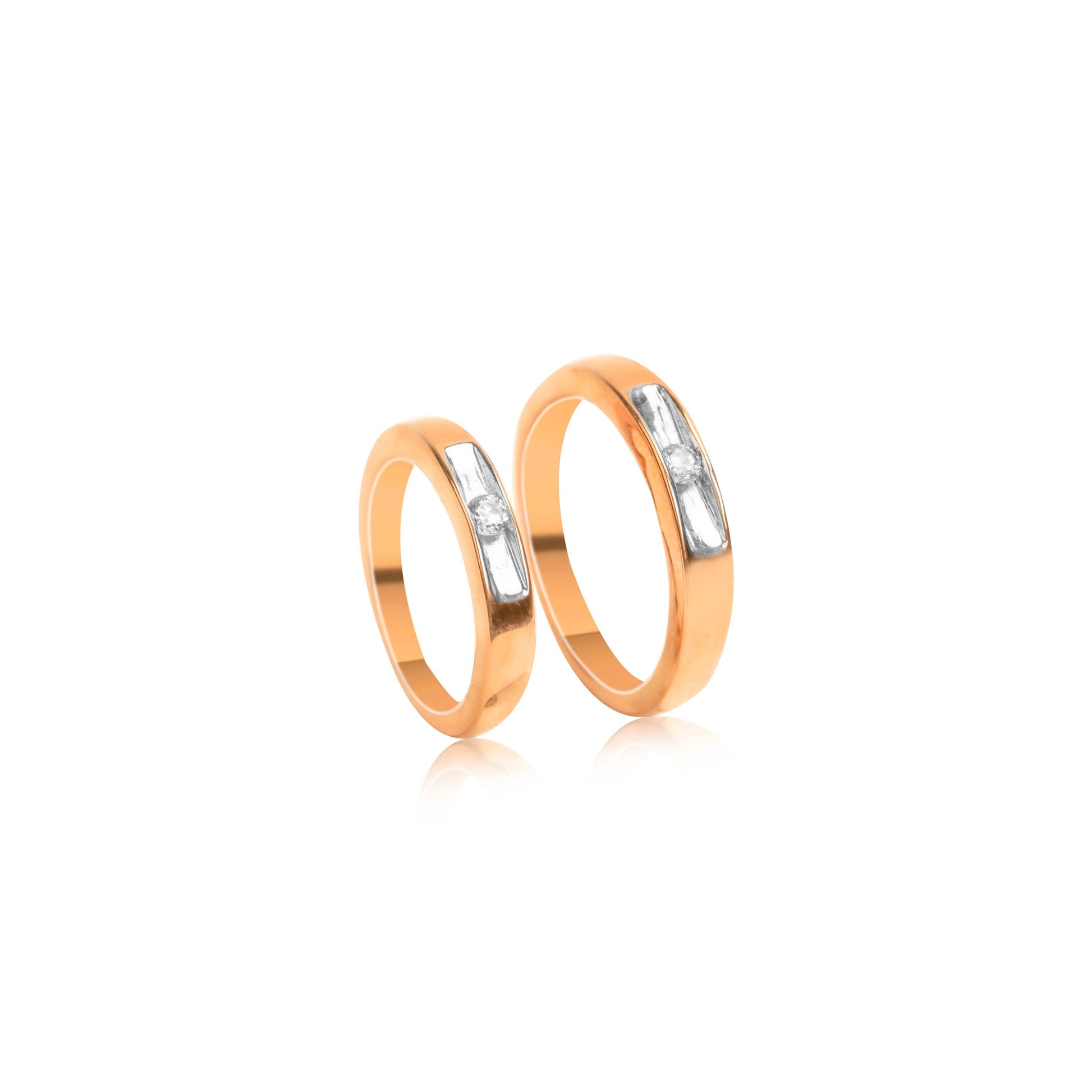 Elegant Diamond Couple Gold Ring Set - Fine One Jewels