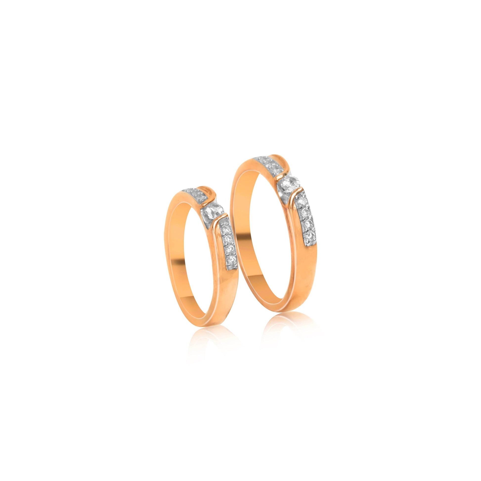 Stylish Diamond Curve Couple Ring Set - Fine One Jewels