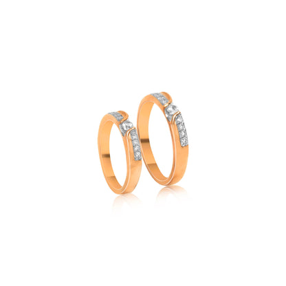Stylish Diamond Curve Couple Ring Set - Fine One Jewels