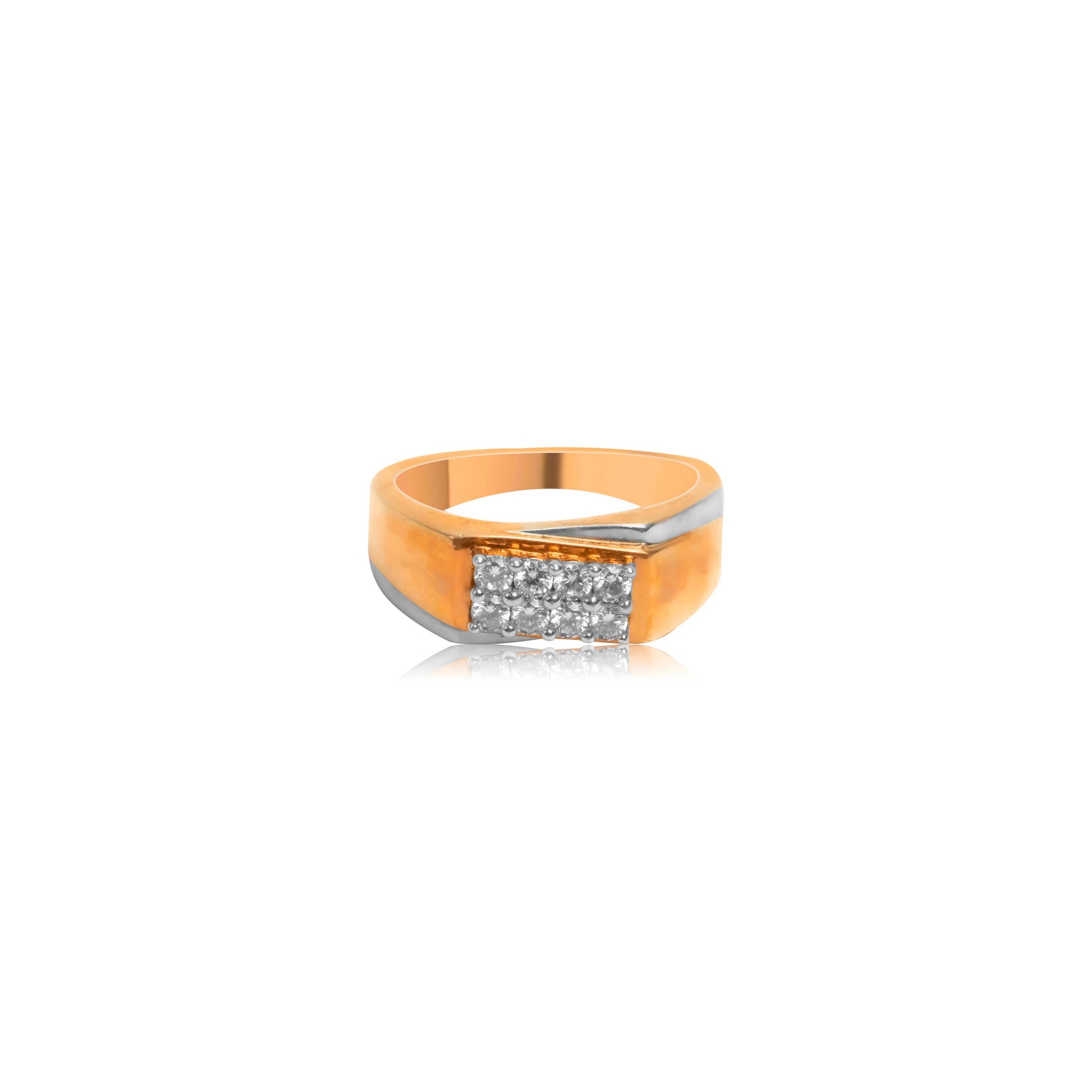 Sleek Dual Tone Diamond Ring for Men - Fine One Jewels