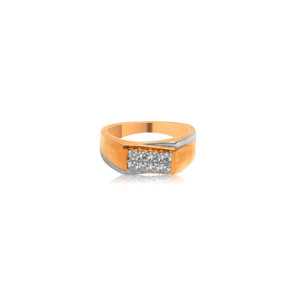 Sleek Dual Tone Diamond Ring for Men - Fine One Jewels