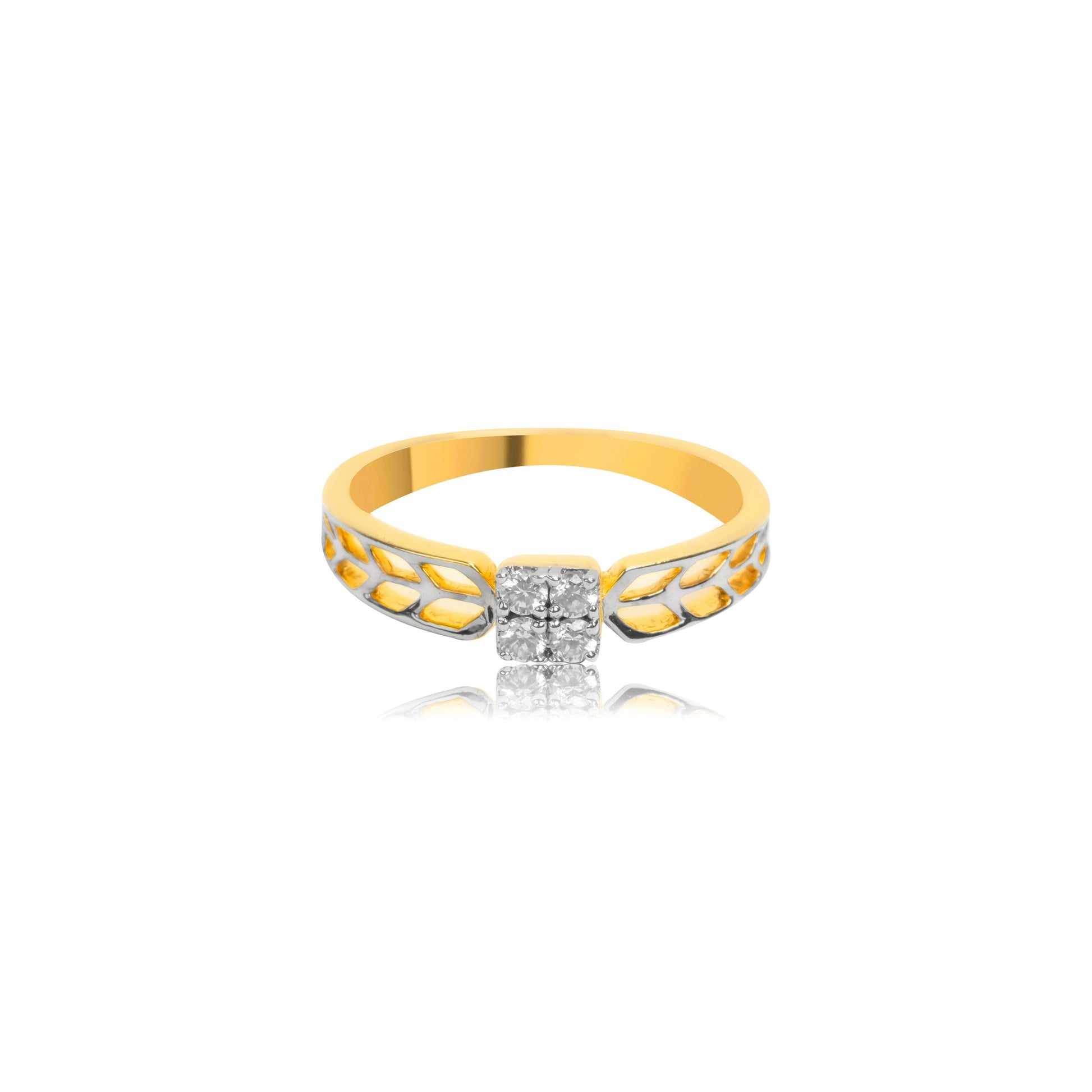 Elegant Leaf Design Gold Ring - Fine One Jewels