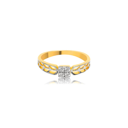 Elegant Leaf Design Gold Ring - Fine One Jewels