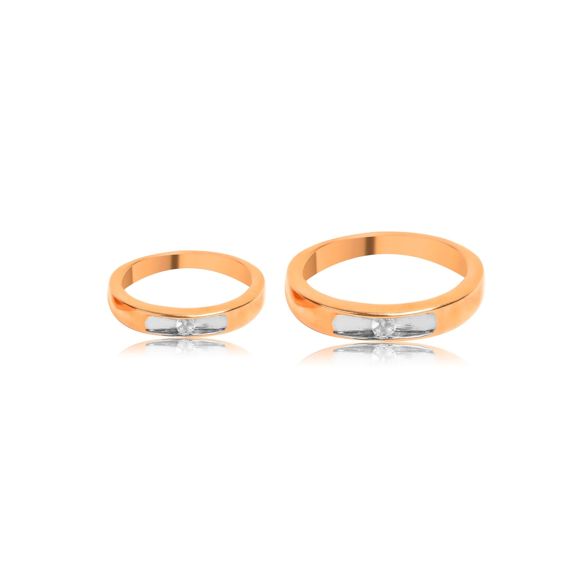 Elegant Diamond Couple Gold Ring Set - Fine One Jewels