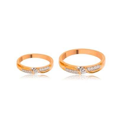 Stylish Diamond Curve Couple Ring Set - Fine One Jewels