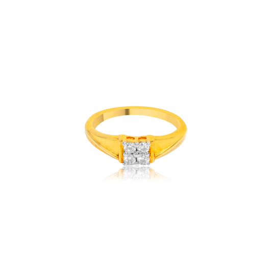 Classic Gold Solitaire Cluster Diamond Ring - Fine One Jewels