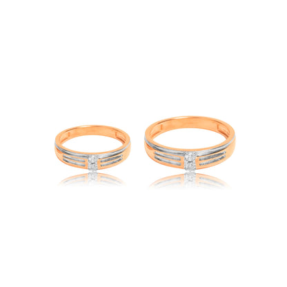 Royal Three-Line Diamond Couple Ring - Fine One Jewels