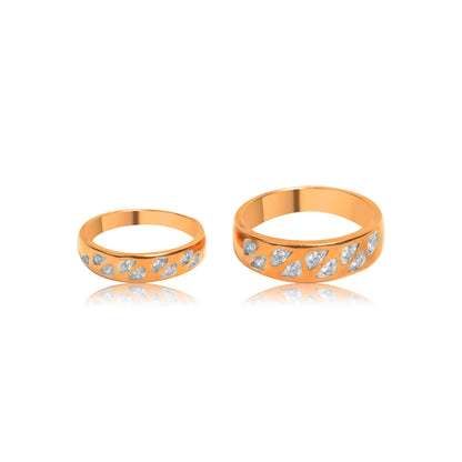 Teardrop Diamond Couple Bands
