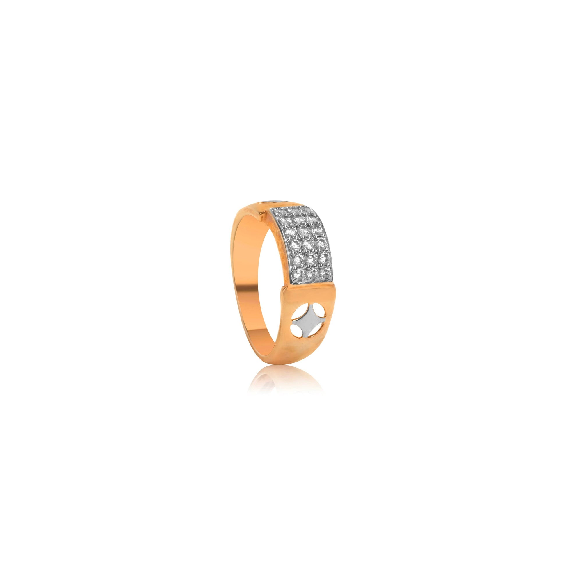Bold Grid Diamond Gold Ring for Men - Fine One Jewels