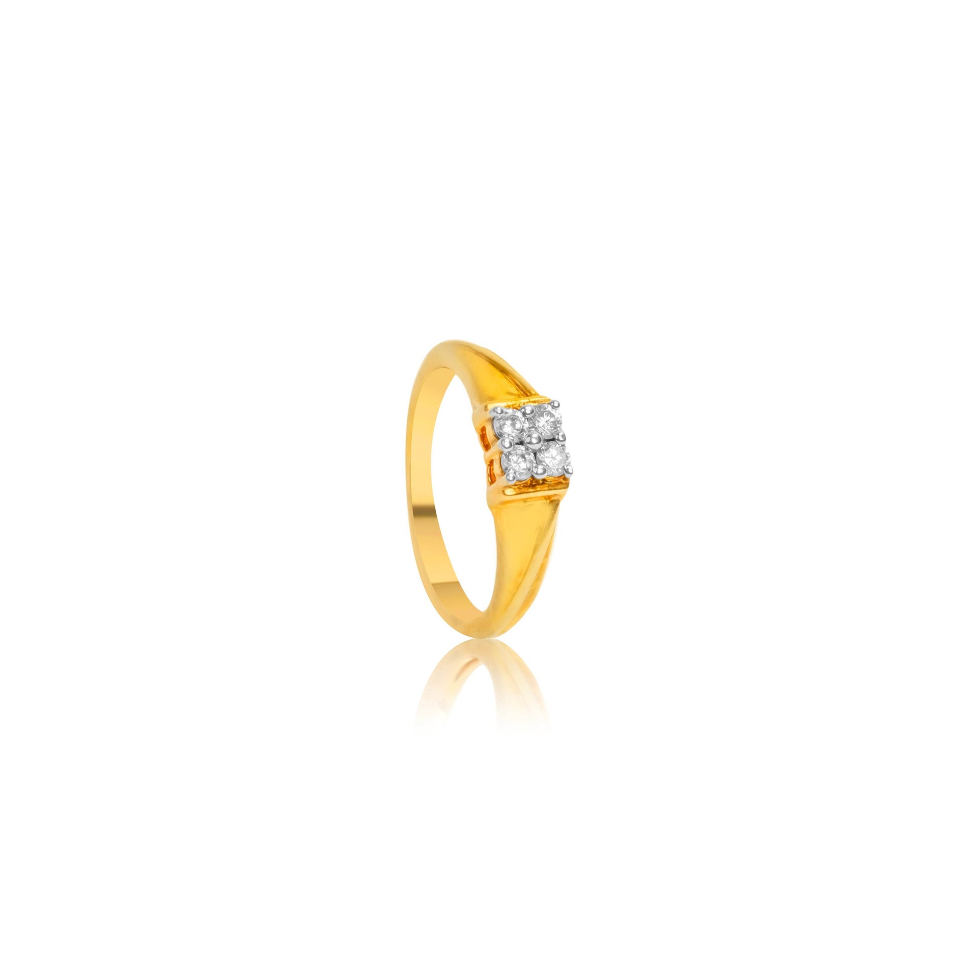 Classic Gold Solitaire Cluster Diamond Ring - Fine One Jewels