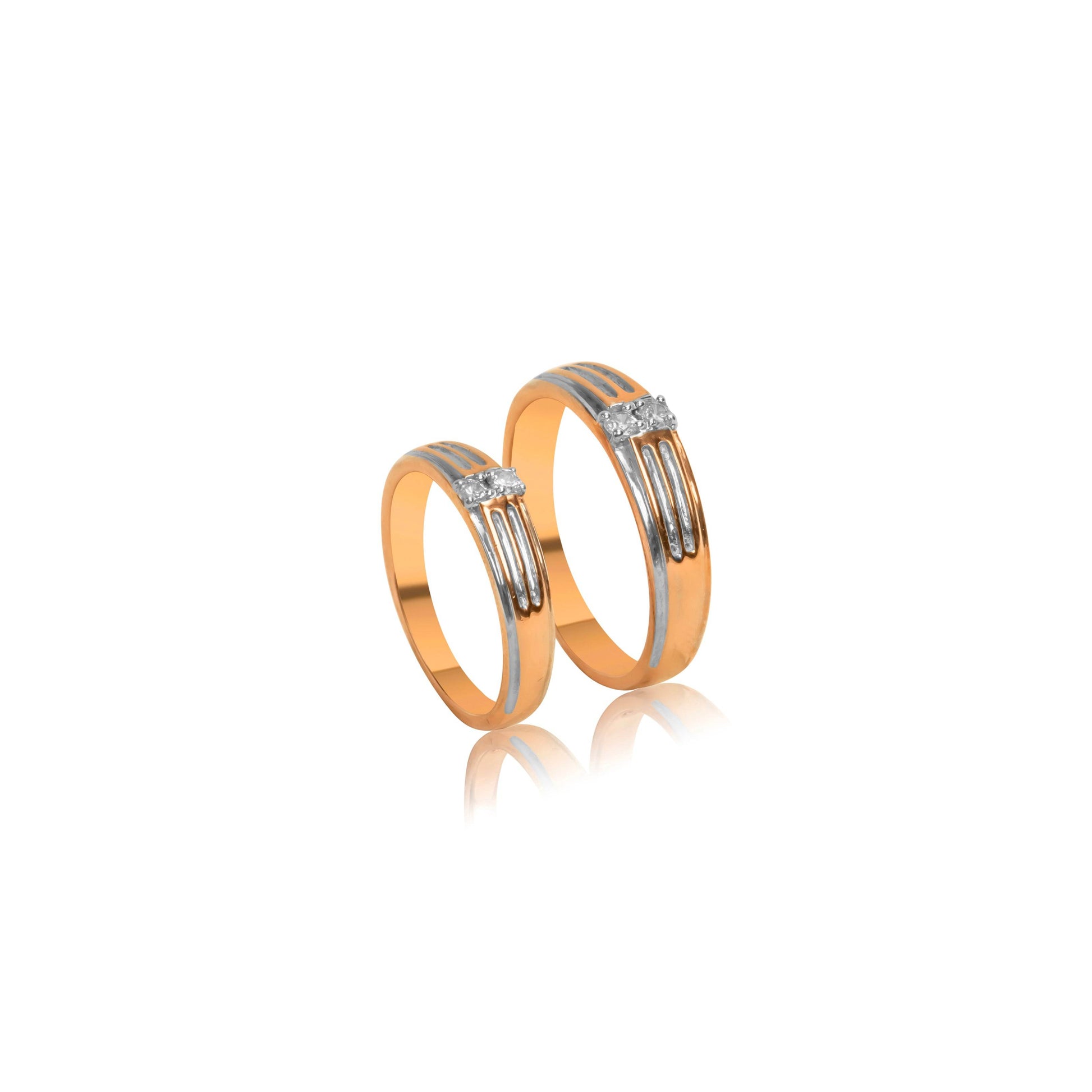 Royal Three-Line Diamond Couple Ring - Fine One Jewels