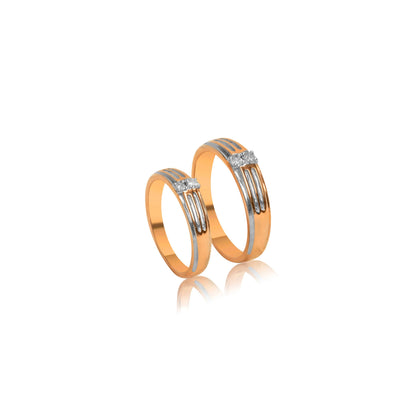 Royal Three-Line Diamond Couple Ring - Fine One Jewels
