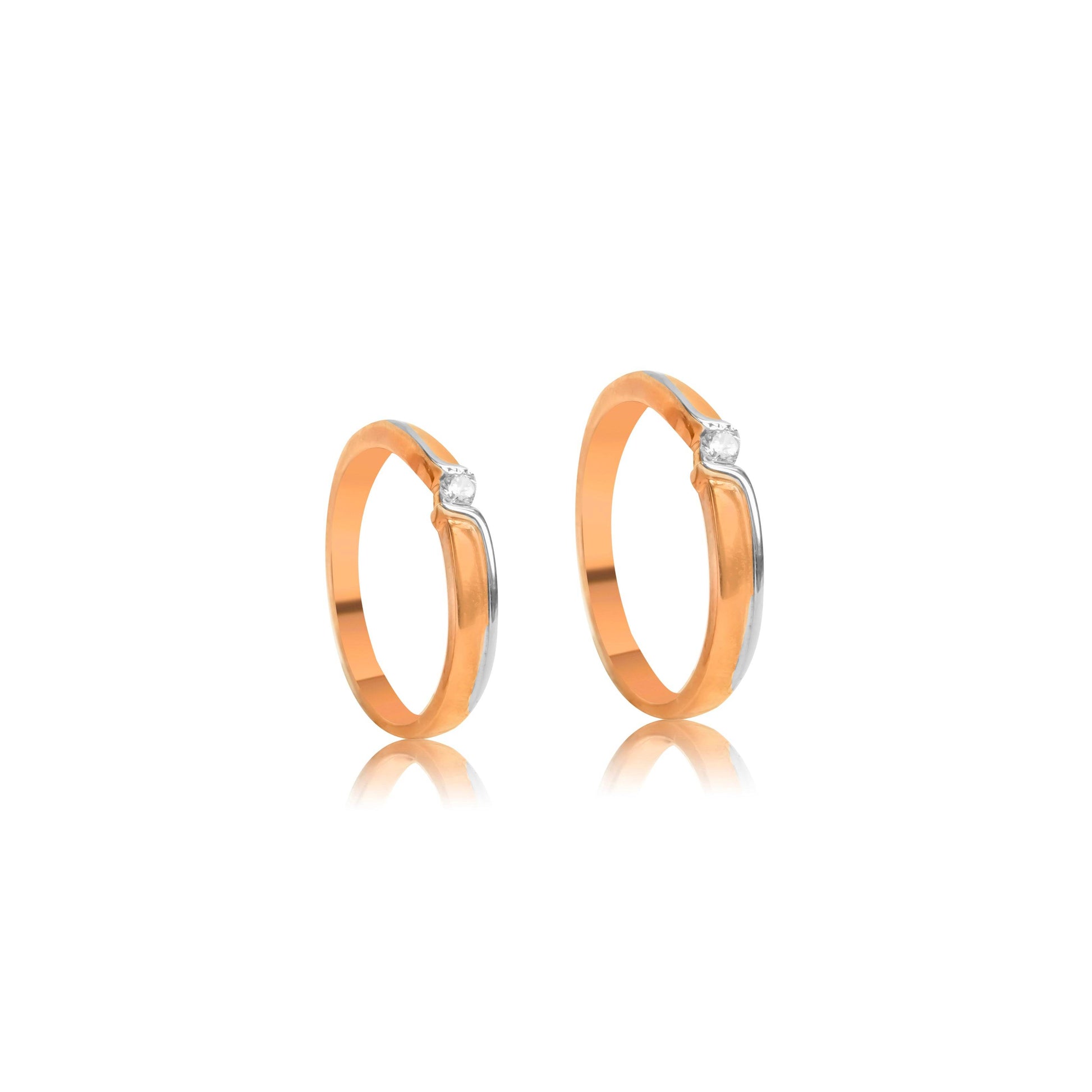 Harmony Embrace Sleek Gold Couple Rings - Fine One Jewels