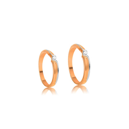 Harmony Embrace Sleek Gold Couple Rings - Fine One Jewels