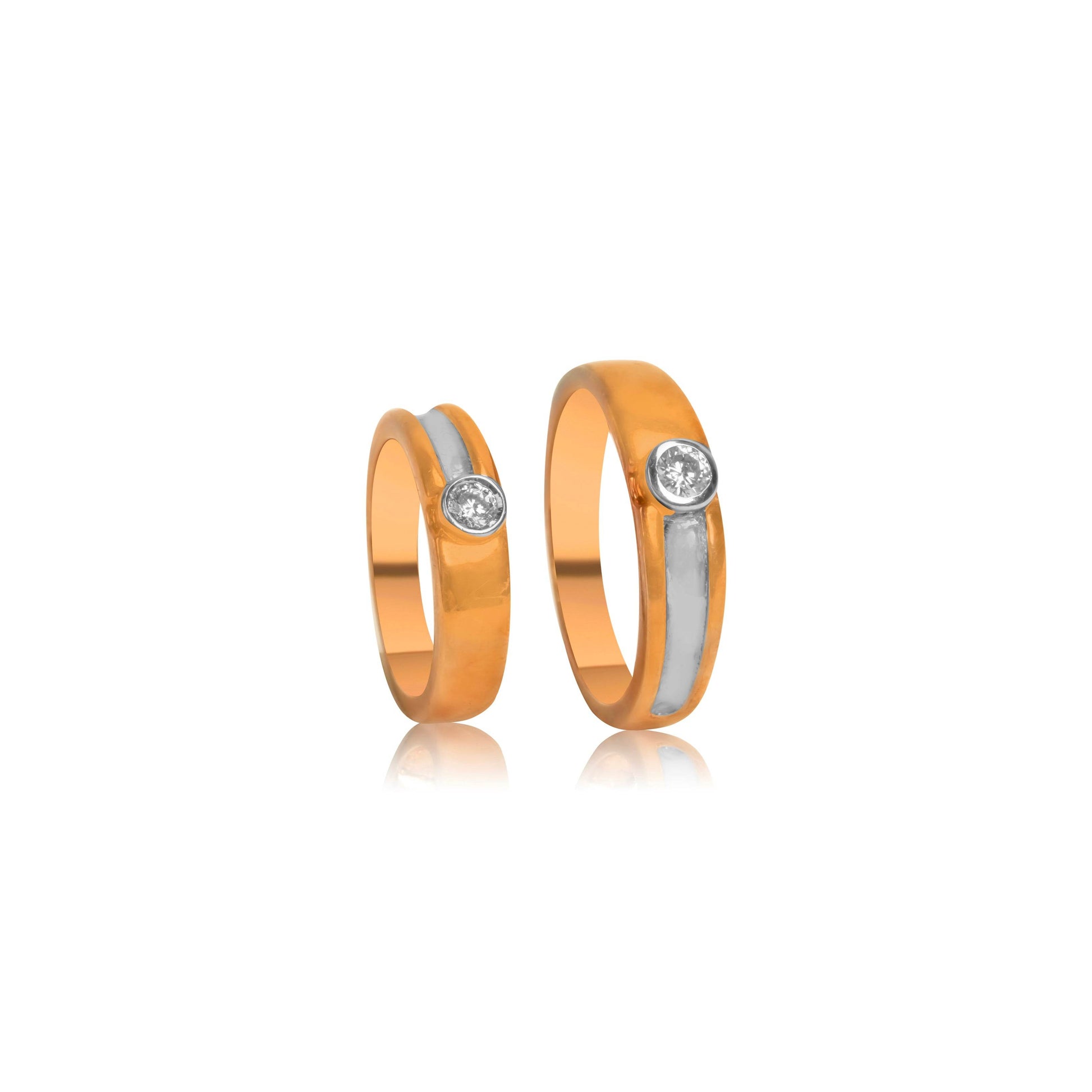 Unity Spark Gold Couple Rings - Fine One Jewels