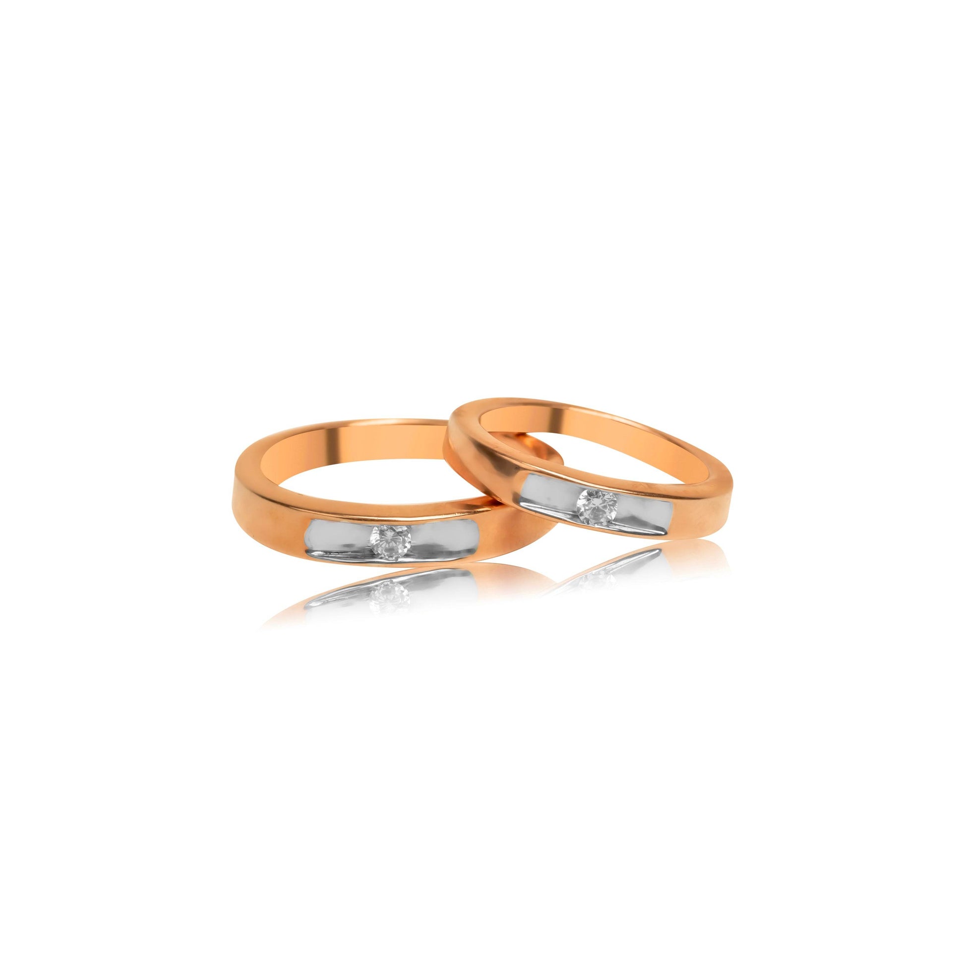 Elegant Diamond Couple Gold Ring Set - Fine One Jewels