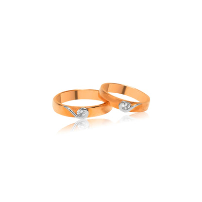 Curve Diamond Couple Ring - Fine One Jewels