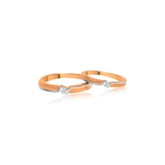 Harmony Embrace Sleek Gold Couple Rings