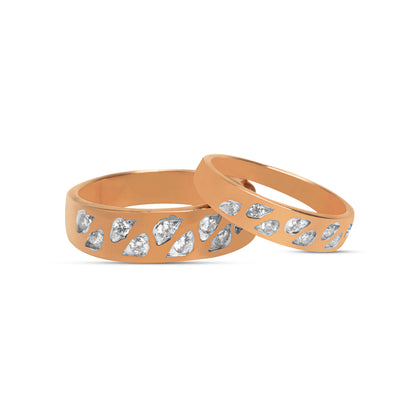 Teardrop Diamond Couple Bands