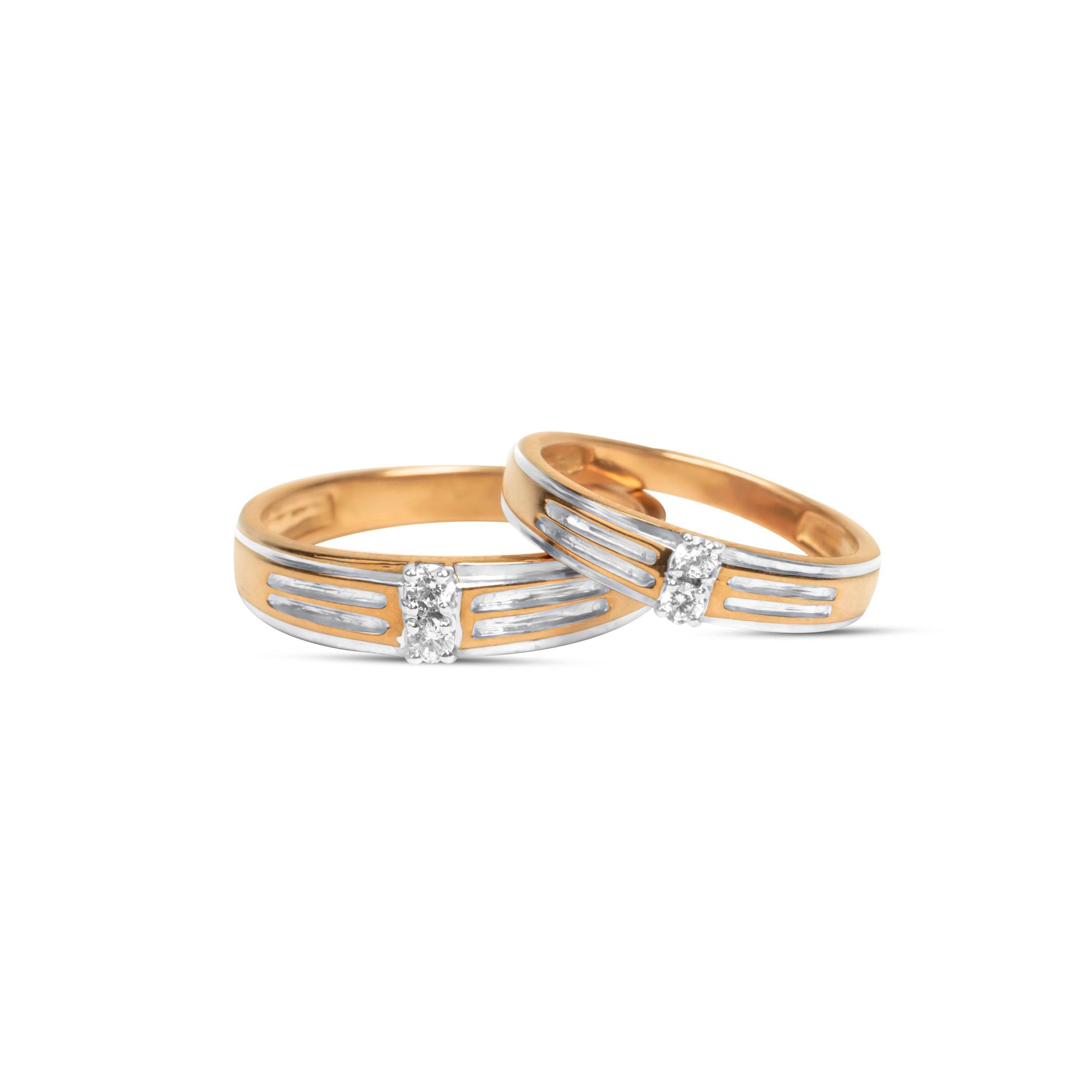 Royal Three-Line Diamond Couple Ring - Fine One Jewels
