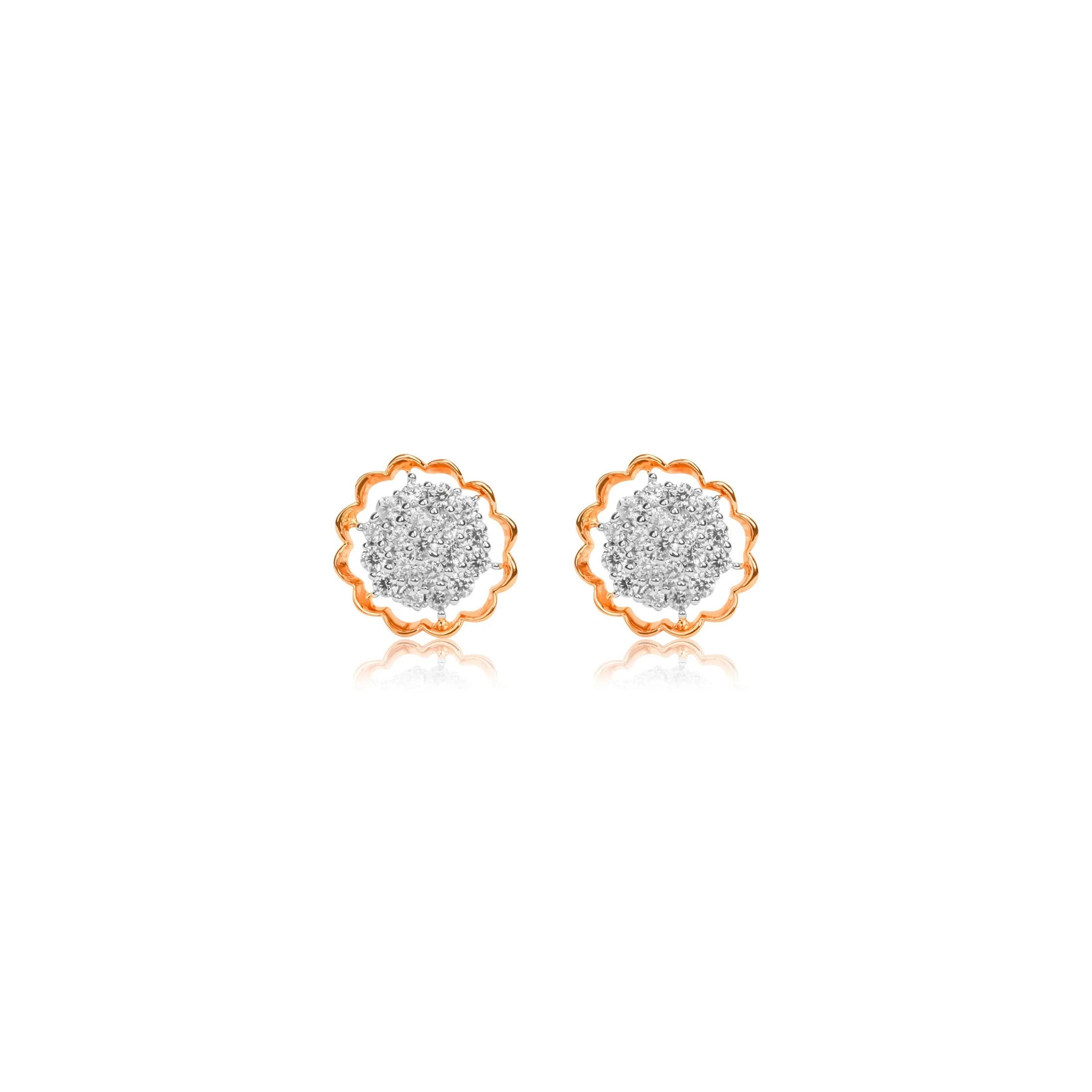 Floral Cluster Diamond Stud Earrings - Fine One Jewels