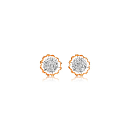 Floral Cluster Diamond Stud Earrings - Fine One Jewels